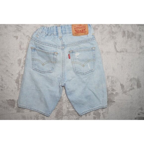 Levis 511 Slim Shorts Boy's Size 6R Denim Blue Knee Length Straight Distressed - Picture 5 of 10